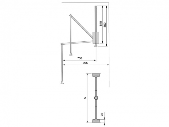 Emuca Silver 12kg Pull Down Wardrobe Rail Lift